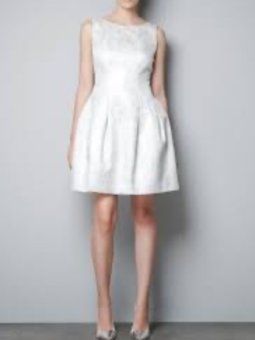 Zara Silver-White Sleeveless Mini Dress
